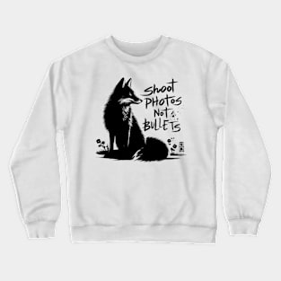 Shoot photos not bullets - Fox Japanese style Crewneck Sweatshirt